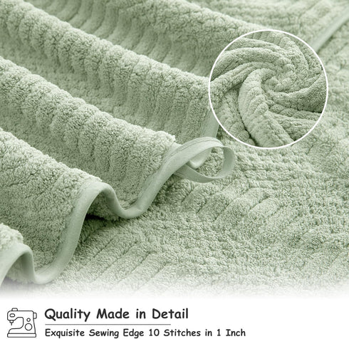 18 Set-6 Sheets,6 Towels,6 Set Pcs Green Woven Family Towels Bath Hand Washcloths Soft Polyester Towels Absorbent