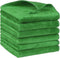 uxcell Microfiber Kitchen Towels, Thick Absorbent Dish Clothes for Household Chores, 12" x 12", 6 Pack Green