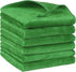 uxcell Microfiber Kitchen Towels, Thick Absorbent Dish Clothes for Household Chores, 12" x 12", 6 Pack Green