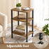 3-Tier Side Table, Small End Table, Nightstand with Storage Shelves, Sofa Table for Small Spaces for Living Room