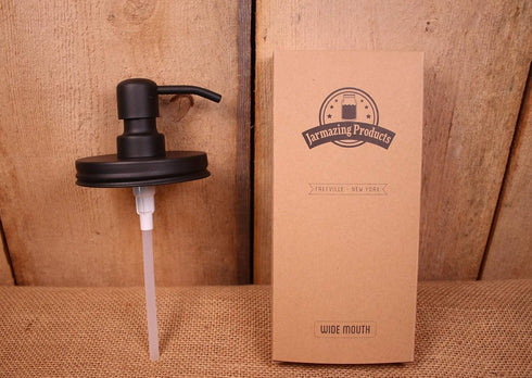 Jarmazing Products Wide Mouth Black Mason Jar Soap Dispenser Lids - One Pack for All Wide Mouth Canning Jars