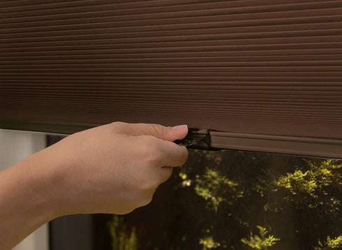 Artisan Select No Tools Custom Cordless Cellular Blackout Shades, Mocha, 38 5/8 in x 72 in