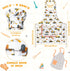 GROBRO7 4Pcs Kids Apron Chef Hat Set Gift for Girls Boys Adjustable Kitchen Toddler Aprons with 2 Pockets for Baking Cooking