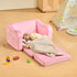 2-in-1 28D VEVOR Kids Sofa, Foldable Toddler Soft Couch with Armrests, Made of Sponge & Short Pile, Convertible Toddler