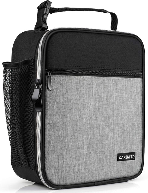 Durable Insulated Lunch Bag - Reusable Tote Bag for Men, Women, Adults, Black Gray