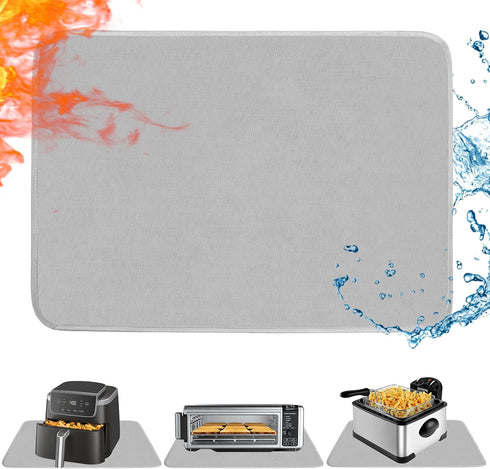 Heat Resistant Mat for Air Fryer, Deep Fryer, Oven, Gray 15x18in Hot Pads for Kitchen Counter, Coffee Machine