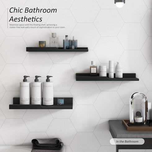 Set 3 Rebee Vision Modern Floating Shelves of : Farmhouse Wall Mounted Bedroom Decor Aesthetic for Multifunctional
