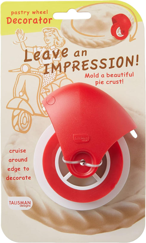 Talisman Designs Pastry Wheel, Pie Crust Decorator, Easy to Use, Pie Decorating Tools & Gadgets, Embosser