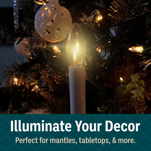 Holiday Joy Window Candles Kit - Pack of 1-9-inch-Tall Electric Candle with Auto Sensor, 2 Bulbs & Suction Cup