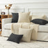 24x24, Set 2, Kevin Textile Farmhouse Pillow Covers Modern Accent Square Throw Pillow Covers of Beige and Black Striped