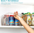 Vtopmart Clear Plastic Pantry Organizer Bins, 6 PCS Food Storage Bins with Handle for Refrigerator, Kitchen, Freezer