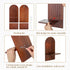 Set 2 Mid Century Modern Candle Sconces: of Walnut Boho Wall Candle Holder Decor for Living Room Fireplace - Arch