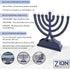 Zion Judaica Mini LED Hanukkah Menorah, Battery or USB Operated, Blue, Multiple Light Settings for Chanukah