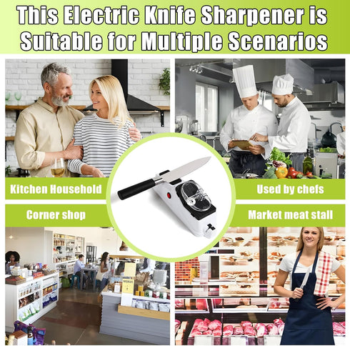 Electric Knife Sharpener, Gusneck Professional Tool for Home, Double Sided Knife Sharpener with Protective Cover