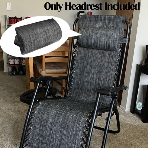 Set 2 Zero Gravity Chair of Replacement Pillow Headrest with Elastic Band, Universal Soft Removable Padded Cushion Head