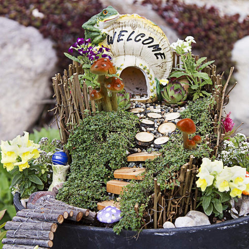 3pcs Resin Mushroom Miniature Fairy Garden Decoration Accessories Sculptures Statues,Yard Decor for Outside Gnomes