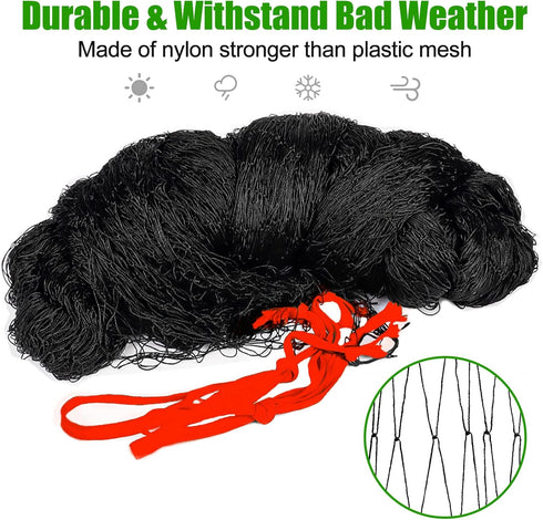 50x50ft 2.4 Bird Netting for Chicken Coop - Poultry Netting Over Chicken Run & Chicken Pen, Heavy Duty Mesh Garden Net