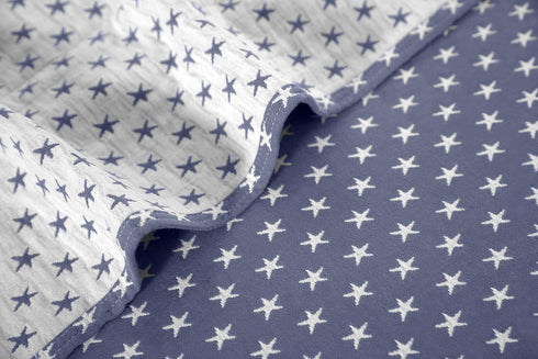 Sterling Creek Dawson Star Muslin Blanket Queen Three Layers Lightweight Breathable Cotton Gauzy Blanket for Adults
