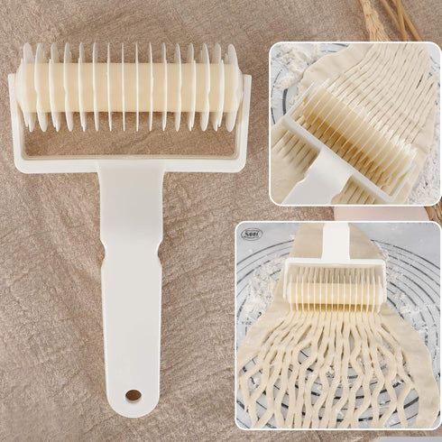 Lamoutor 2Pcs Lattice Roller Cutter, DIY Baking Tool for Pastry, Cookie, Pie, Pizza, and Bread