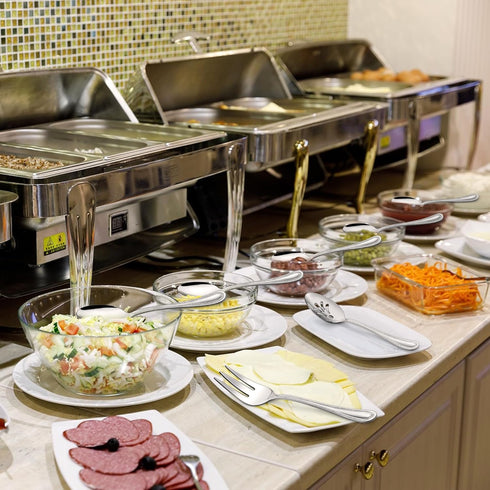 Serving Set, HaWare 6 Pieces Stainless Steel Silverware Utensils, Pearled Edge Hostess Set for Buffet Party, Mirror
