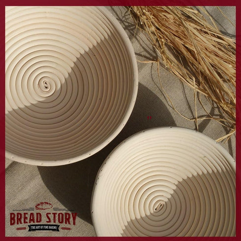 (8.5 inch) Round Banneton Proofing Basket Set - Handmade Unbleached Natural Cane for Homemade Crusty Fresh Bread