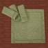 Grelucgo Set of 4 Handcrafted Dinner Napkins, Solid Sage Green, Double-Hemstitched, Square 18 x 18 Inch