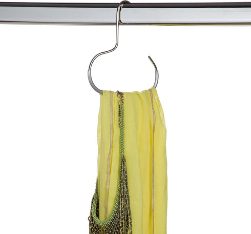 Mawa Scarf, Shawl, Belt Organizer - Non-Toxic Metal Hanger with Grip Coating - Set of 5, Red