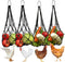 DMIMIA Chicken Vegetable Fruit Hanging Feeder 4Pcs, Reusable String Bag with Hook for