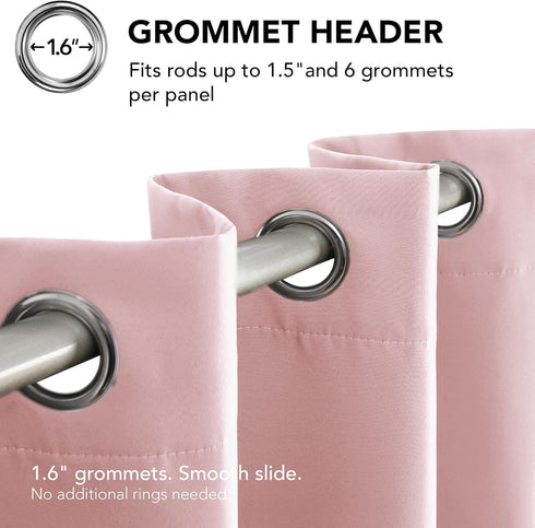 Set 2 42W 84L Inch Grommet Deconovo Blackout Curtains for Bedroom of x Thermal Insulated & Noise Reducing PanelsHome