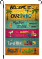Welcome To Our Patio Garden Flag, 12.5x18" Summer Party Decorations for Outdoor Beach Bar Pub Porch Decor