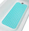 Extra-Long Non-Slip Bathtub & Shower Mat, 39”x16”, Transparent Turquoise, Safe & Machine-Washable