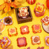 Whaline 600Pcs Fall Thanksgiving Mini Square Cupcake Liners, Pumpkin Leaf Acorn Cupcake Wrappers