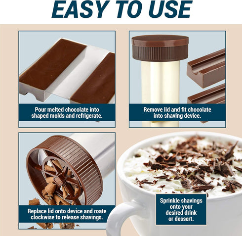 Commercial O'Creme - Chocolate Shaver - Rotary Hand Held Grater and Slicer Device to Make Professional Gourmet Quality