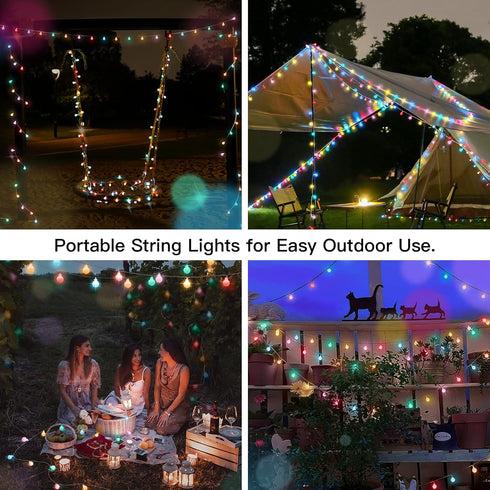 33ft 100 suddus Easter Lights Plug in, Led USB Pastel String Lights with Timer, Globe String Lights Indoor