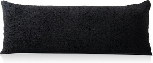 Reafort Black Ultra Soft Sherpa Body Pillow Cover with Zipper Closure, 21"x54"