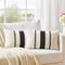 Fancy Homi Set of 2 Boho Black Long Lumbar Decorative Throw Pillow Cover 12x24