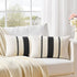 Fancy Homi Set of 2 Boho Black Long Lumbar Decorative Throw Pillow Cover 12x24