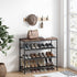 4 Closet 4 INGIORDAR Shoe Rack Organizer Tier Metal Organizer Shelf with Industrial MDF Board and Layer Fabric