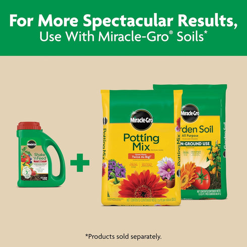 3 4.5 lb. Miracle-Gro Shake 'N Feed Tomato, Fruit and Vegetable Plant Food - Fertilizer for Vegetable Gardens