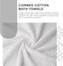 600 100% Set 4, 4 Pack 4 GSM Cotton Bath Towels, White, of Highly Absorbent, Plush, Soft, Quick Dry, Pieces Combed