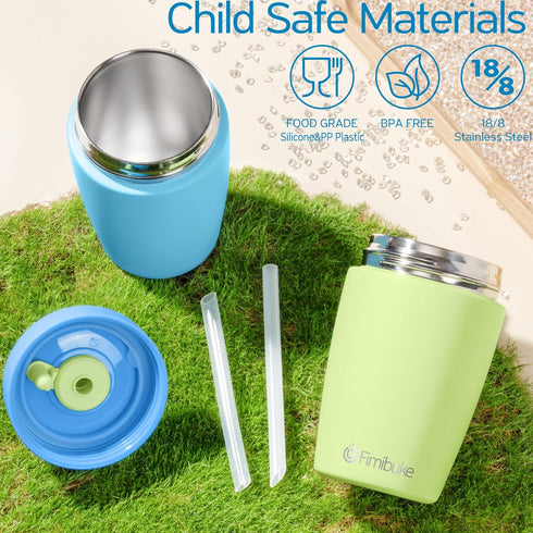 Fimibuke 12 OZ 2 Pack Kids & Toddler Cups Spill Proof, Insulated Sippy Cups for Toddlers Boys Girls, BPA-Free Toddler