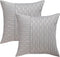Kevin Textile Grey and Beige Farmhouse Striped Patchwork Linen Decorative Throw Pillows