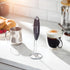 Powerful Handheld Milk Frother, Mini Milk Frother Wand, Battery Operated Stainless Steel Drink Mixer - Milk Frother Stand for Milk Coffee, Lattes, Cappuccino, Frappe, Matcha, Hot Chocolate. Great Gift by Peach Street