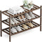 Dranixly Shoe Rack, 3-Tier Bamboo Stackable Shelf Storage Organizer, Stand for Closet, Entryway,