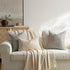 Purewish Pack 2 24x24 of Neutral Euro Sham Covers Boho Textured Dots Stripe Chenille Large Square Decorative Throw