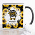 YouNique Designs Sunflower Mom Mug, 11 Ounces, Unique Mothers Day Coffee Mug from Daughter and Son, Black Handle