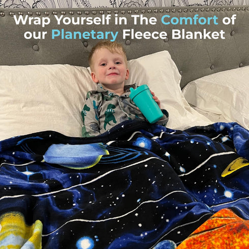 Dawhud Direct Fleece Throw Blanket - 50x60-Inch Plush Space Design for Kids and Adults, Soft and Cozy
