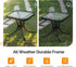 18" VINGLI Outdoor Side Table, Patio Table Steel Frame Tempered Glass Top, Weatherproof Small Tables for Balcony Garden