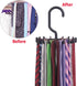 4 Pack Tie Rack Hanger Holder Hooks Organizer for Men, 360 Degree Rotating Tie Racks, Black
