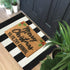 LEEVAN Black and White Rug, 2 x 3 Washable Cotton Woven Front Porch Mat, Layered Indoor/Outdoor Welcome Rug